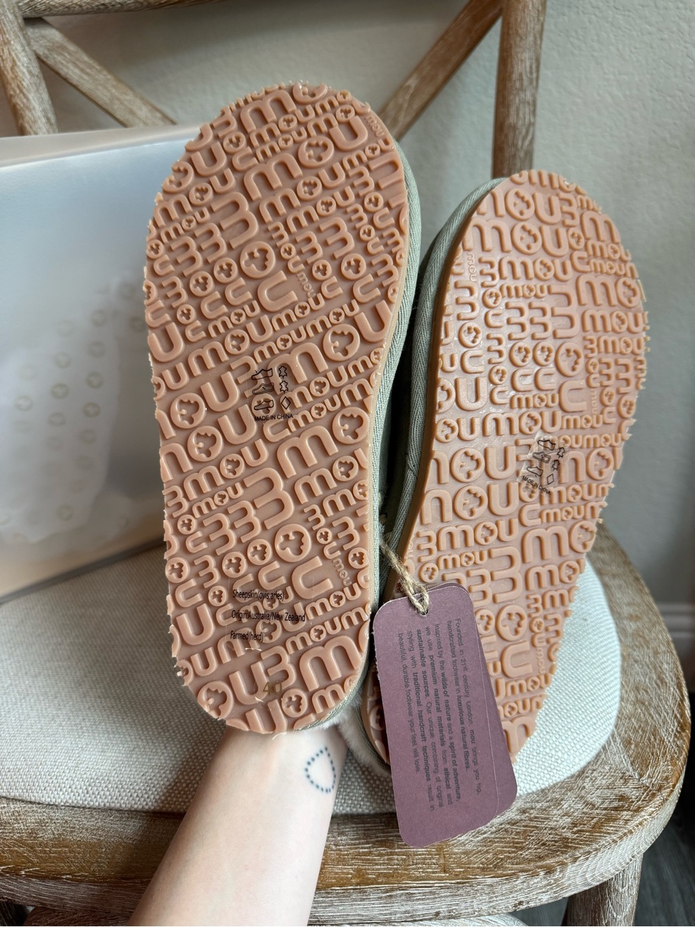 MOU Eskimo Crochet tweed Craft Slippers - Picture 3 of 8